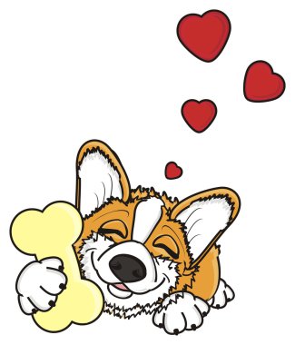 köpek uyku ve bir kemik onun pençeleri üzerinde tutan