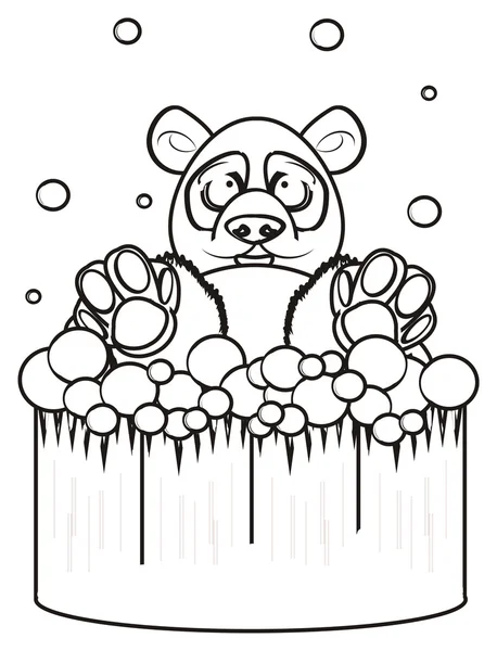 Glücklicher Panda liegend — Stockfoto