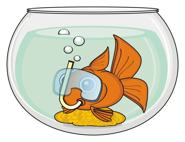 Orange fisk i mask — Stockfoto