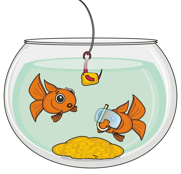 Två fiskar sitter i ett akvarium — Stockfoto