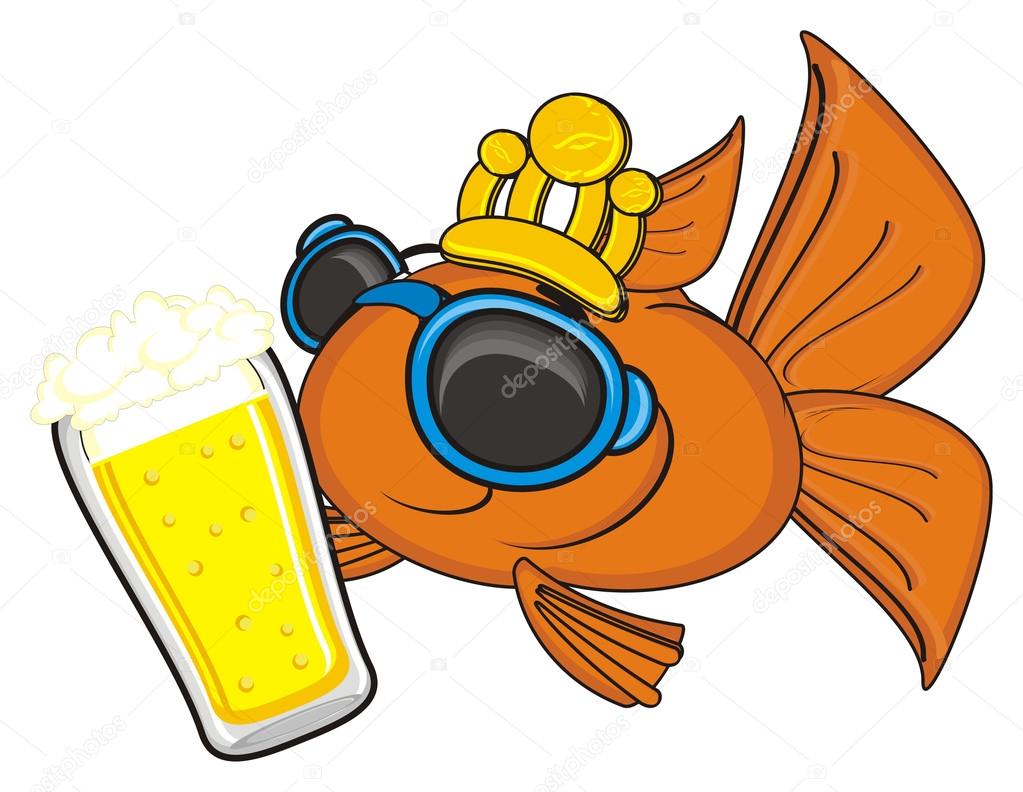 Fish with beer Stock Illustration by ©tatty77tatty #121866230