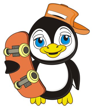 şapkalı serin penguen