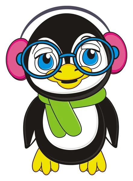 Pingvin i glas med halsduk — Stockfoto