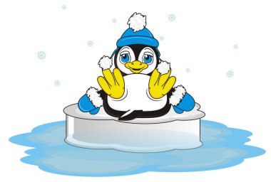 Penguen sit buz üzerinde