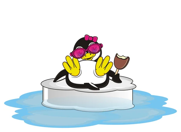 yay tutun dondurma bir kızla penguen