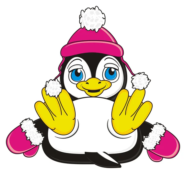 penguin in pink hat
