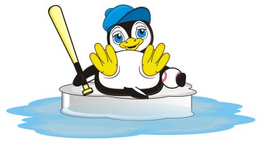 Penguen çocuk oyun beyzbol