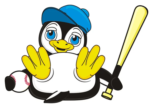 Pinguim jogar para o beisebol — Fotografia de Stock