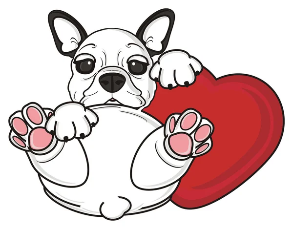 Bulldog francés con corazón — Foto de Stock