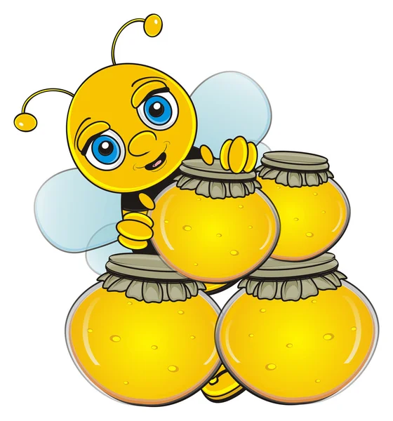可爱和快乐蜂 — 图库照片