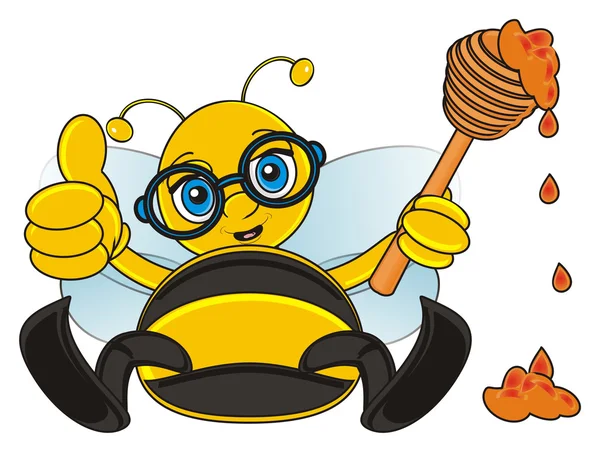 Симпатичная и улыбающаяся пчела — стоковое фото