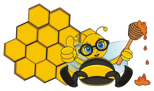 Roztomilý a usmívající se včela — Stock fotografie