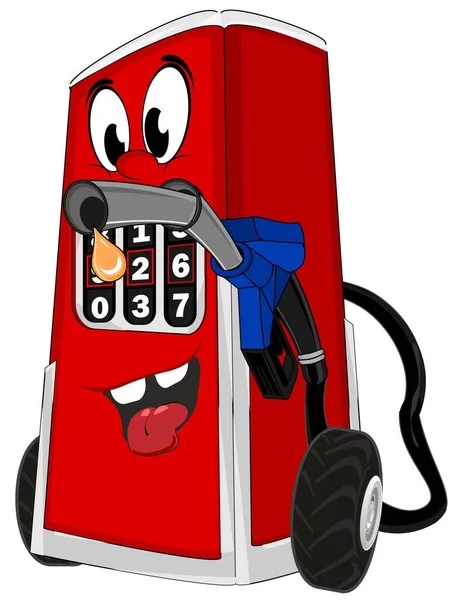 Feliz Posto Gasolina Retro Vermelho — Fotografia de Stock