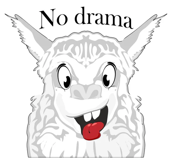 Crazy Face Llama Words — Stock Photo, Image