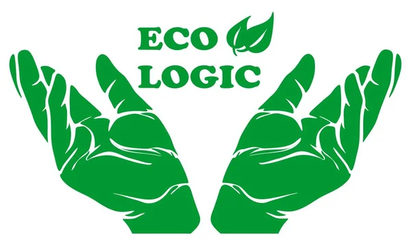 Open Handen Met Ecologische Logica — Stockfoto