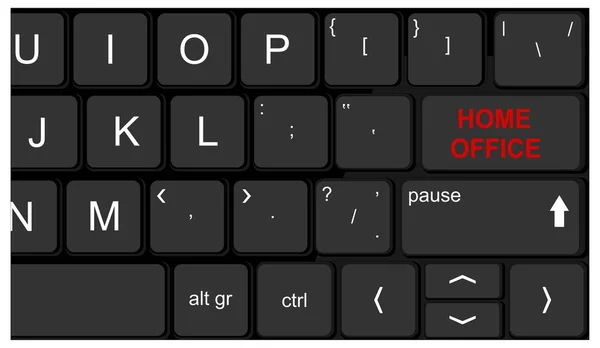 Tastatur Mit Roter Taste Home Office — Stockfoto