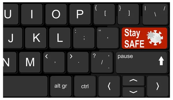 红色按键的键盘保持安全 — 图库照片
