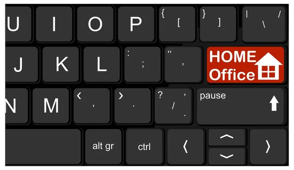 Tastatur Mit Roter Taste Home Office — Stockfoto