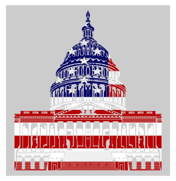 Huvudstaden Usa Med Flagga — Stockfoto
