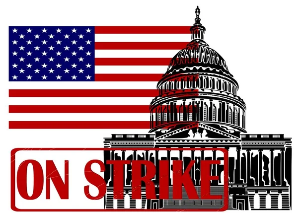 アメリカの首都とストライキのスタンプ — ストック写真