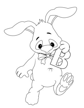 boyama tavşanı tutuş harfi b 