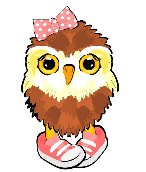 Girl Cute Owl Girl — Stock Photo, Image