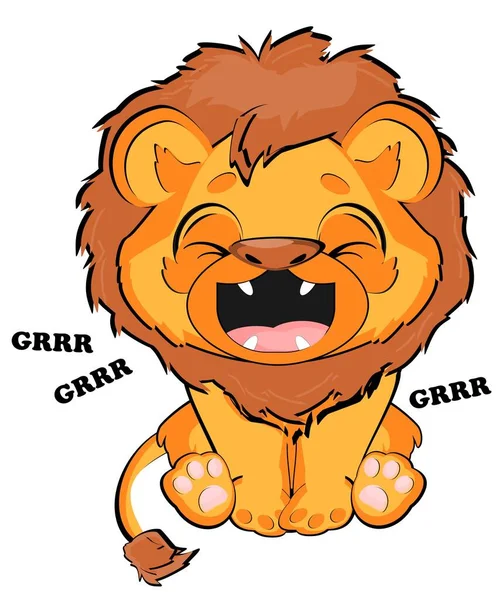 Lion Sit Yell Very Well — Stock Photo, Image