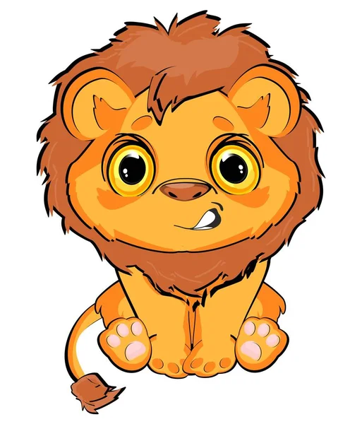 lion sit and smiling