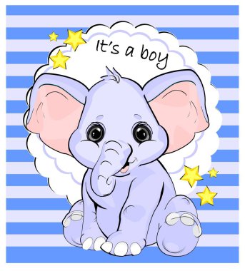 Erkek bir bebek fil. 