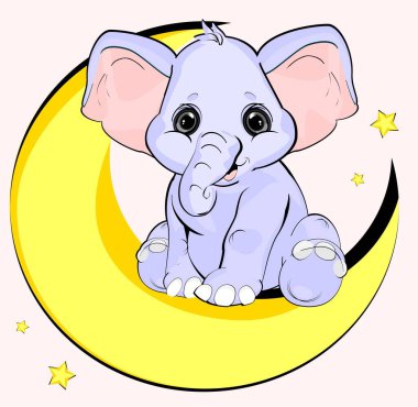 bebek fil ve sarı ay