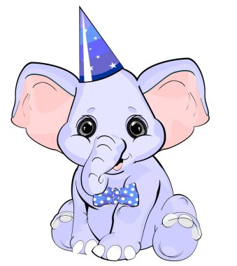 Mavi fiyonklu bebek fil