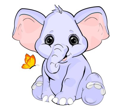 turuncu kelebek ve bebek fil 