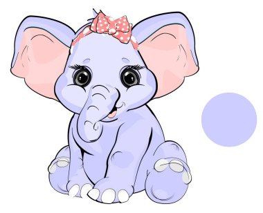 Yavru filin mavi bir rengi var.