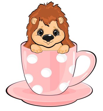 Kirpi bardaktan yukarı bakıyor.