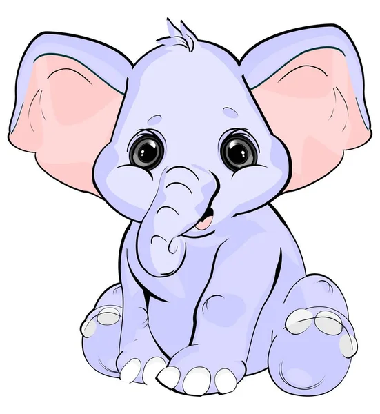 Sorpresa Bebé Elefante Sobre Fondo Blanco — Foto de Stock
