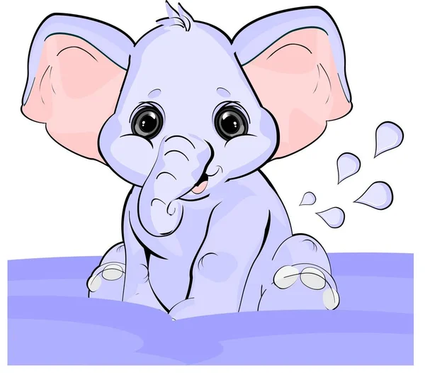 Elefante Bebé Gotas Agua — Foto de Stock