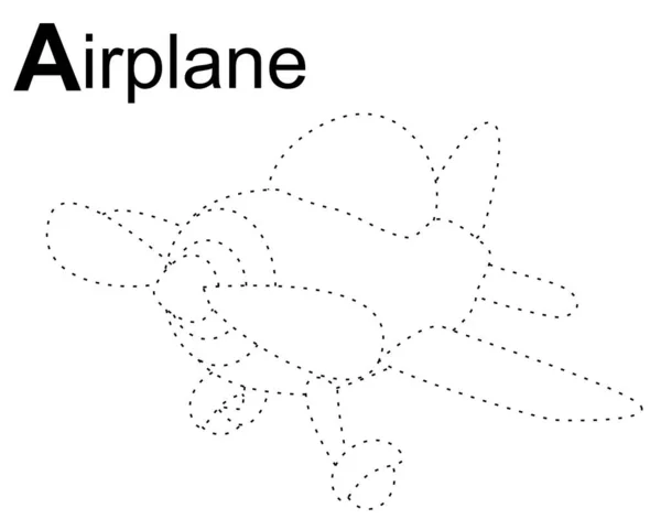 Samolot Przerywaną Linią Abc — Zdjęcie stockowe