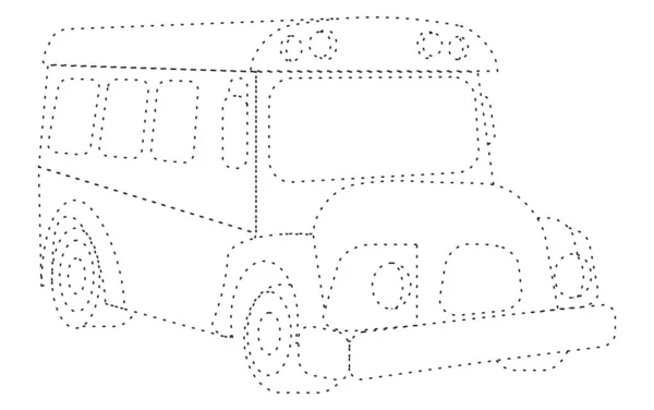 One Dotted Line School Bus — Stock Photo, Image
