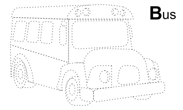 Dotted Line School Bus Abc — Stock Photo, Image