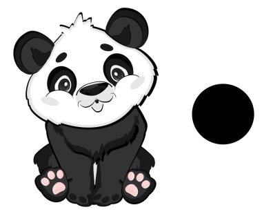 komik panda ve siyah işaret