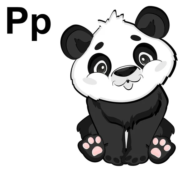 Cute Panda Black Abc — Stock Photo, Image