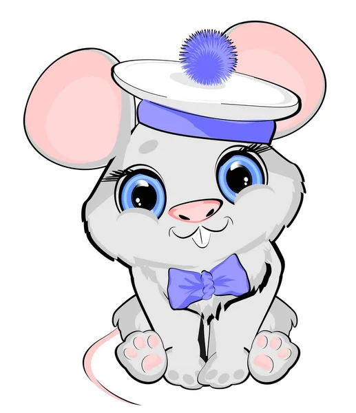 Mouse Boy Marine Hat — Stock Photo, Image