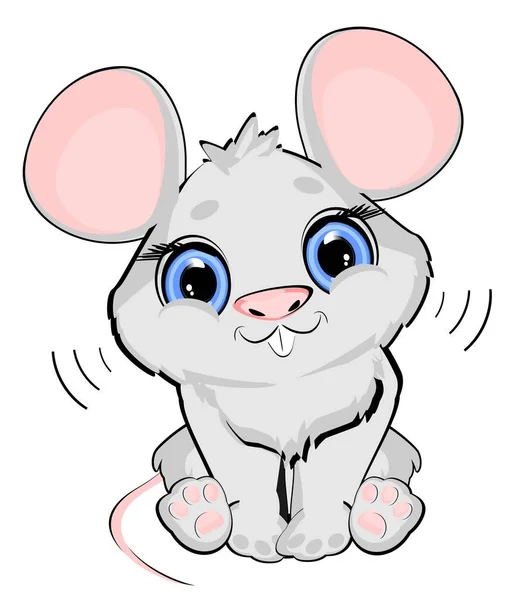 Cute Mouse Sit Squeaking — Stock Photo, Image