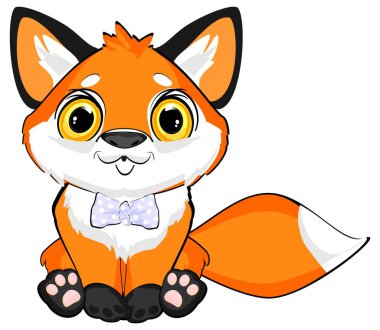 Mavi yaylı tilki çocuk.