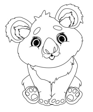 Beyaz arkaplanda koalayı renklendirme