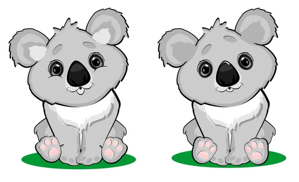 Encontrar Cinco Diferencias Dos Koalas — Foto de Stock