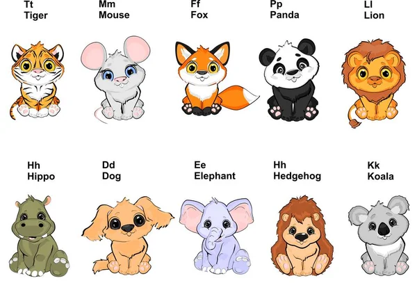 Cute Animals His Names Letters — 스톡 사진