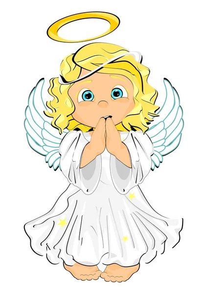 Surprise Baby Angel Girl Stand — Stock Photo, Image