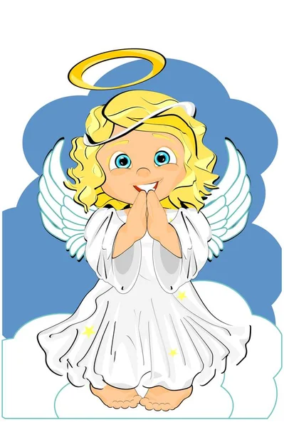 Happy Angel Blue Heaven — Stock Photo, Image