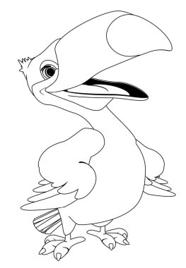 cute coloring book toucan cartoon 